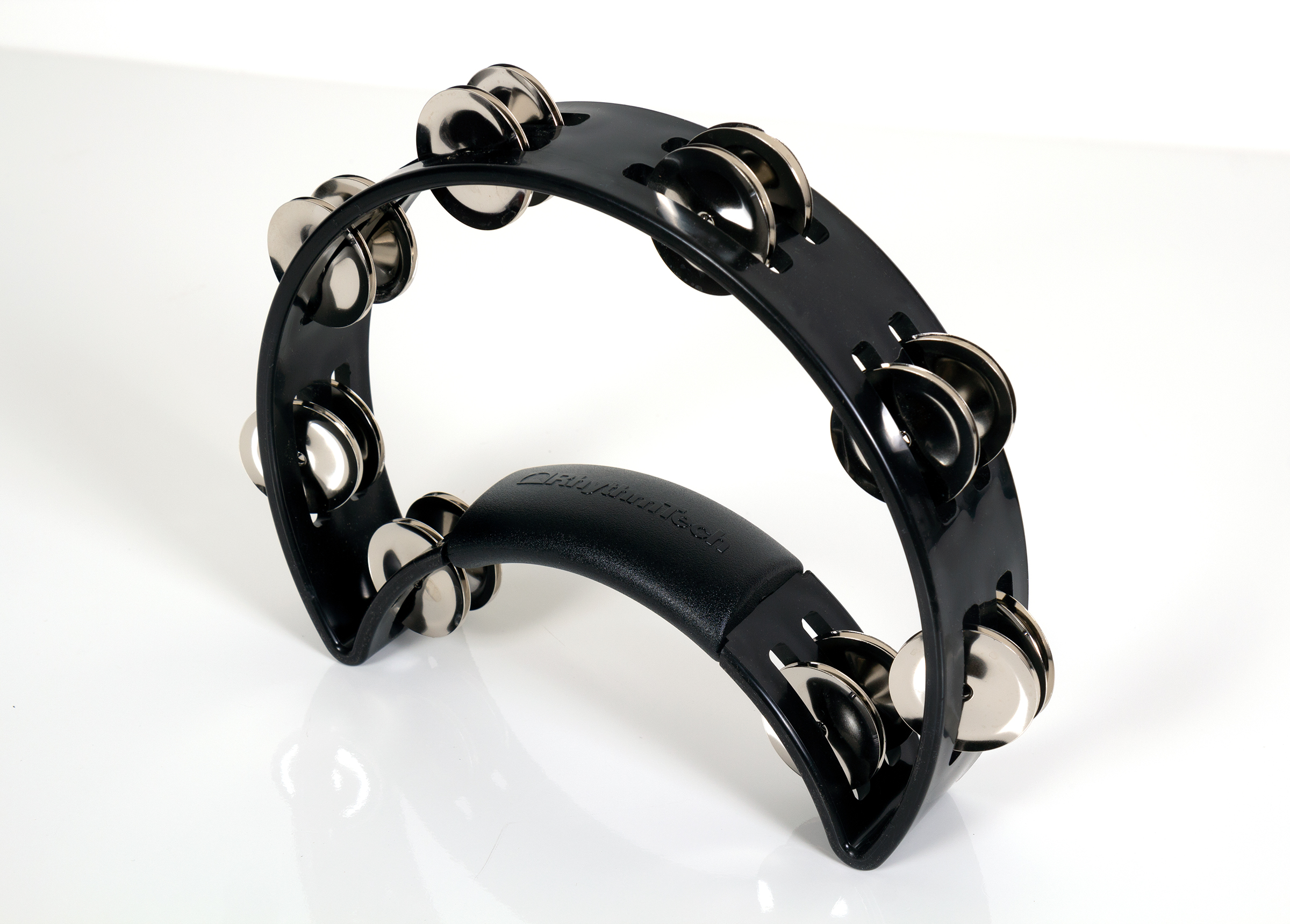 Rhythm Tech RT1010 Tambourine. Black with Double Row Nickel